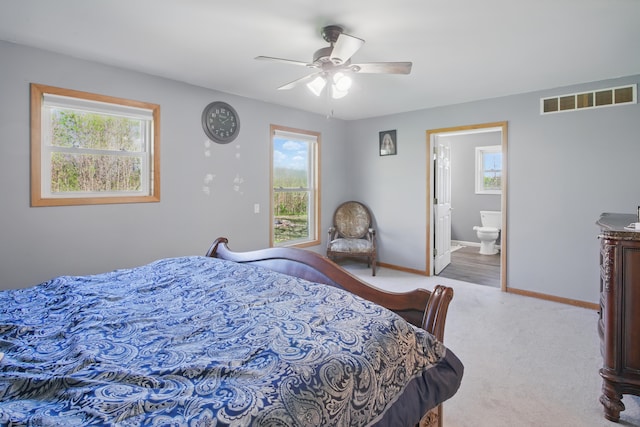15756 Lewis Rd, Mussey, MI 48014 - bedroom featuring multiple windows, baseboards, carpet flooring, and ceiling fan