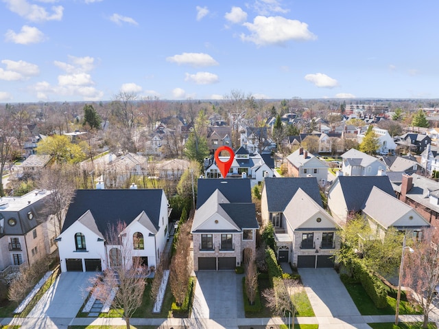 drone / aerial view featuring a residential view