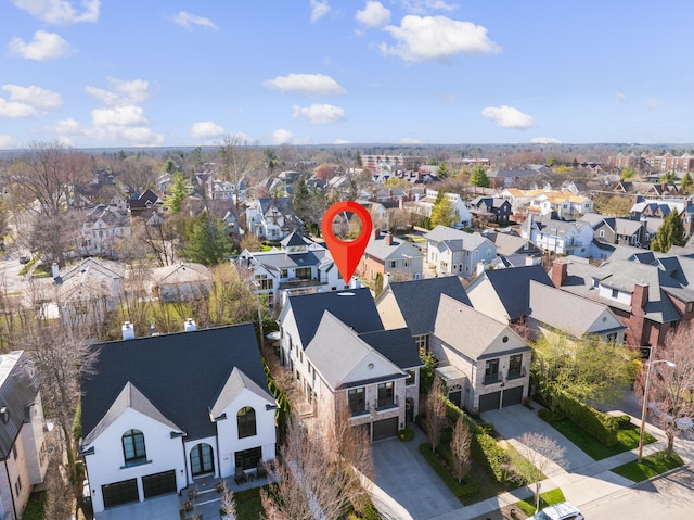 birds eye view of property featuring a residential view