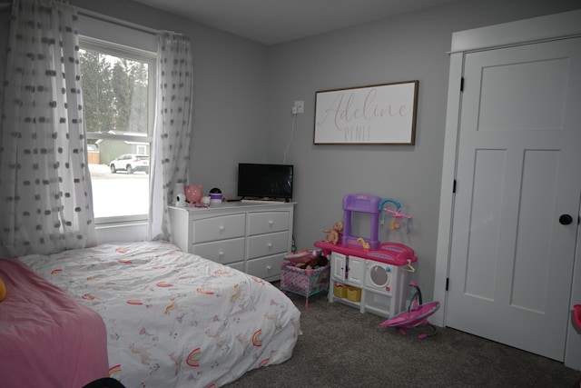 bedroom featuring carpet
