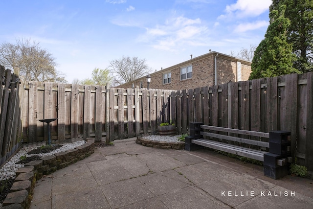 view of patio / terrace featuring a fenced backyard