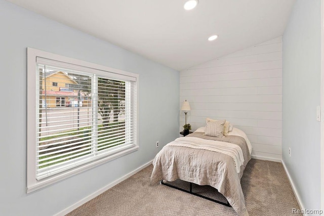 1319 Rochester Rd, Leonard, MI 48367 - carpeted bedroom with lofted ceiling, recessed lighting, and baseboards