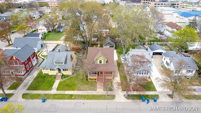 bird's eye view with a residential view