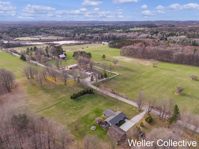 bird's eye view featuring a rural view