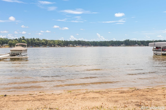 water view with a boat dock