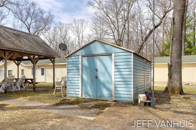 view of shed