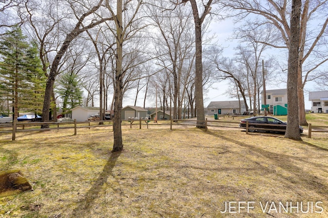 view of yard with fence