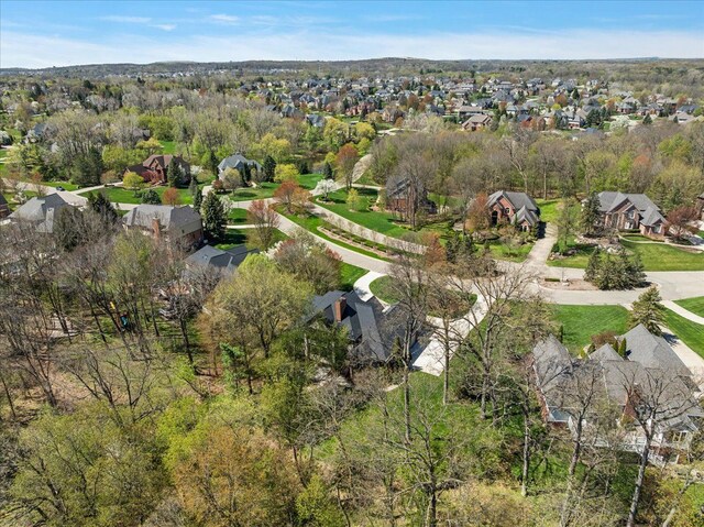 aerial view with a residential view
