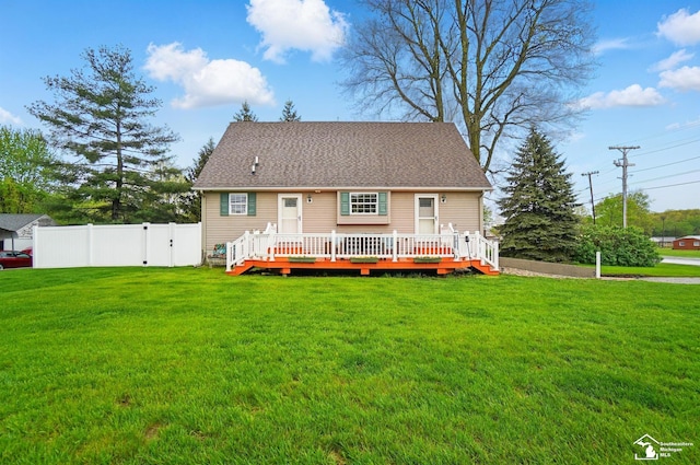 3325 Saint Anthony Rd, Temperance, MI 48182 - rear view of property featuring a wooden deck, a gate, and roof with shingles