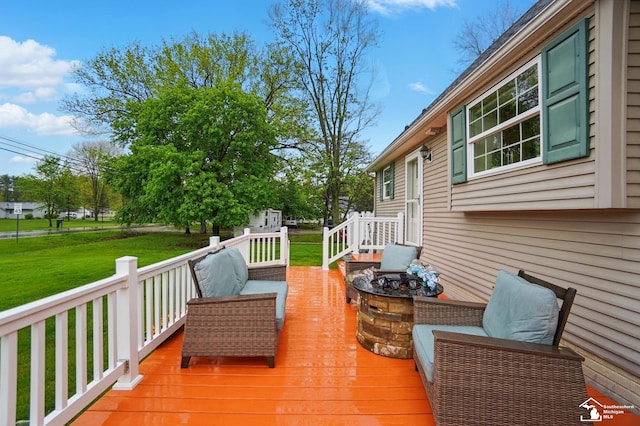 3325 Saint Anthony Rd, Temperance, MI 48182 - deck with a yard and an outdoor living space