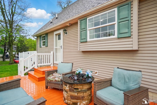 3325 Saint Anthony Rd, Temperance, MI 48182 - wooden deck featuring outdoor lounge area