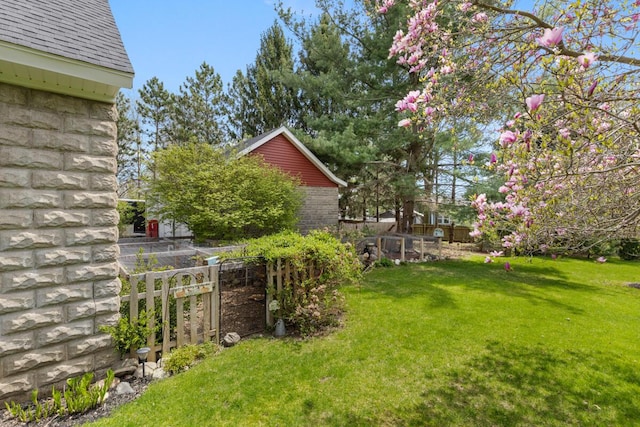 view of yard with fence