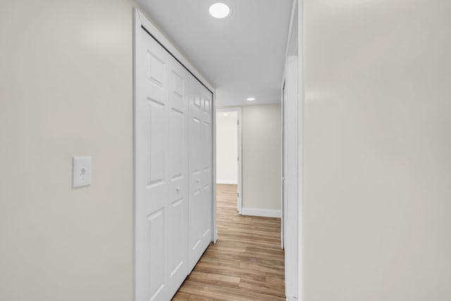 37451 Carpathia Blvd, Sterling Heights, MI 48310 - hall with baseboards, recessed lighting, and light wood-style flooring