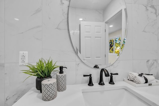 37451 Carpathia Blvd, Sterling Heights, MI 48310 - bathroom with a sink and tile walls