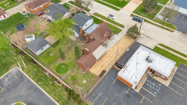 aerial view with a residential view