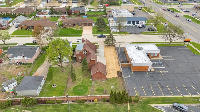 aerial view with a residential view