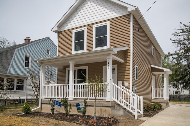 view of front facade with covered porch