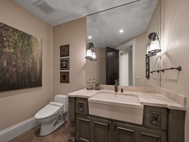 26565 Scenic, Franklin, MI 48025 - half bathroom with vanity, toilet, and visible vents