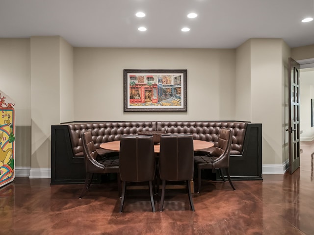 26565 Scenic, Franklin, MI 48025 - dining area with recessed lighting, baseboards, and finished concrete flooring