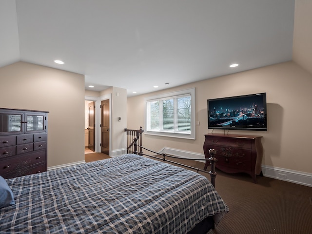 26565 Scenic, Franklin, MI 48025 - carpeted bedroom featuring recessed lighting, baseboards, and vaulted ceiling