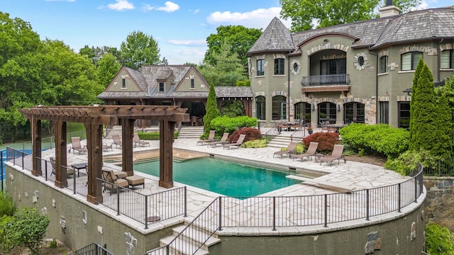 26565 Scenic, Franklin, MI 48025 - pool with a pergola, a patio area, and a diving board