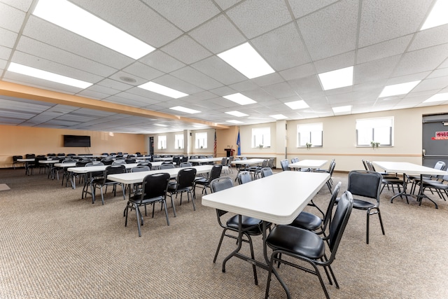 21800 Morley Ave Unit 619, Dearborn, MI 48124 - dining room with carpet and a drop ceiling