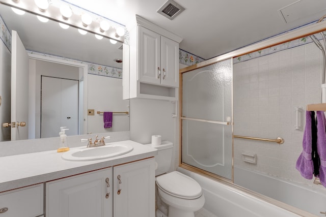 21800 Morley Ave Unit 619, Dearborn, MI 48124 - bathroom featuring vanity, toilet, visible vents, and enclosed tub / shower combo