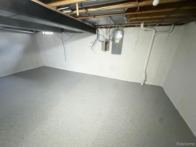 below grade area featuring electric panel
