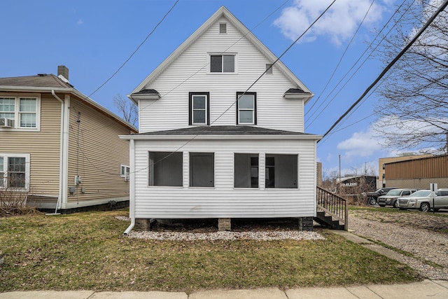 exterior space with a front yard