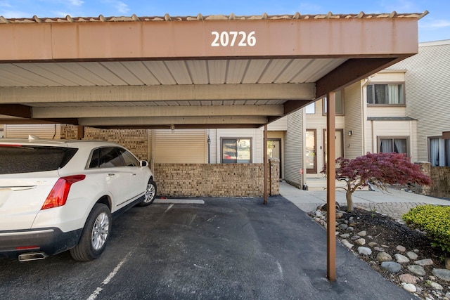 view of covered parking lot