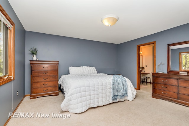 bedroom with baseboards and carpet flooring