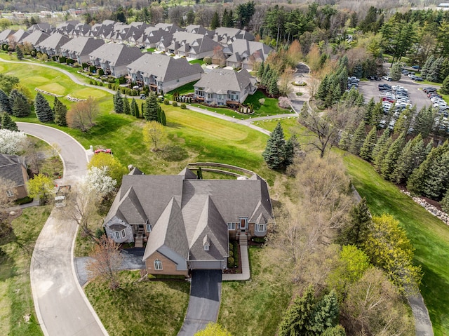 aerial view with a residential view