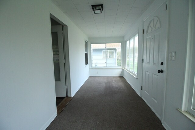 1068 La Salle Ave, Waterford, MI 48328 - hallway featuring baseboards and dark colored carpet