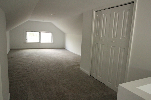 1068 La Salle Ave, Waterford, MI 48328 - bonus room featuring baseboards, lofted ceiling, and carpet floors