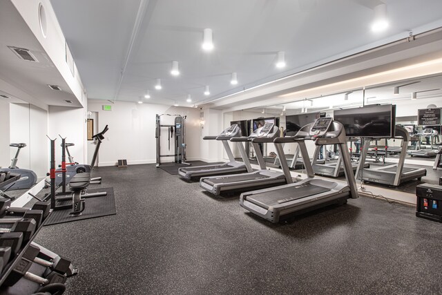 gym with baseboards