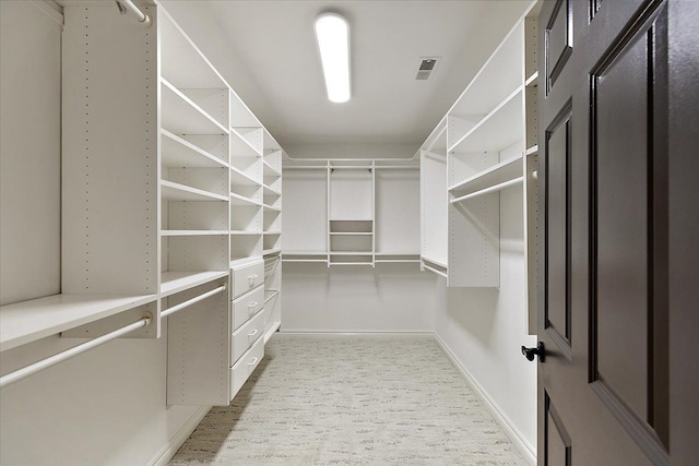 walk in closet featuring visible vents