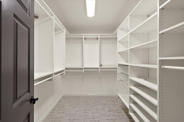 walk in closet with wood finished floors