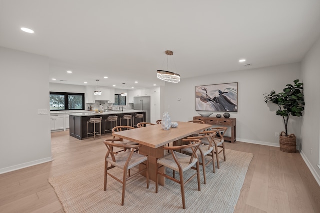 21725 Normandale St, Beverly Hills, MI 48025 - dining area with light wood-style flooring, recessed lighting, and baseboards