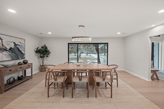 21725 Normandale St, Beverly Hills, MI 48025 - dining area featuring recessed lighting, light wood-type flooring, and baseboards