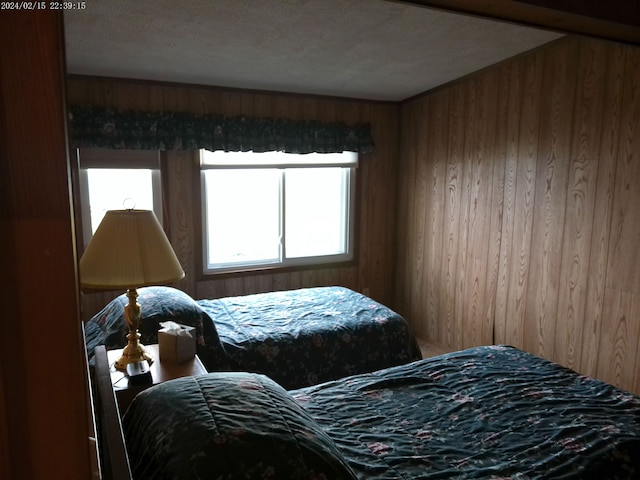 2305 Ridge Rd, White Lake, MI 48383 - bedroom featuring wooden walls