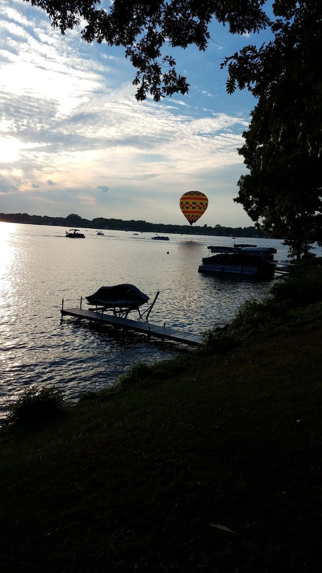 2305 Ridge Rd, White Lake, MI 48383 - dock area featuring a water view and boat lift