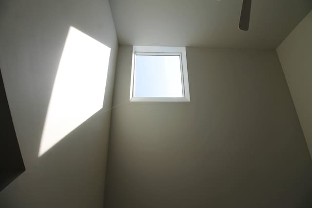 interior space featuring a ceiling fan