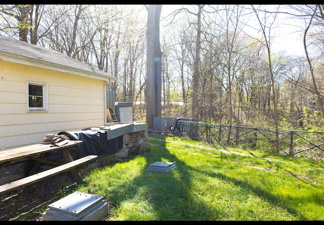 view of yard with fence