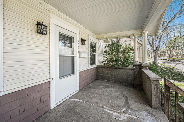 view of patio / terrace with a porch