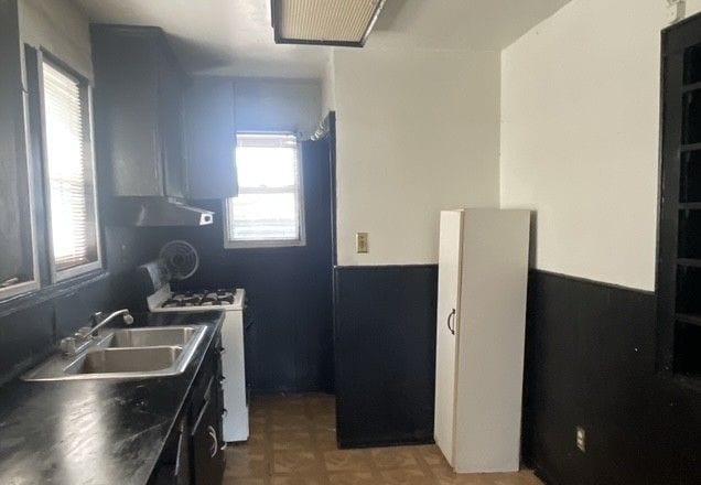 16837 Winthrop St, Detroit, MI 48235 - kitchen with gas stove, under cabinet range hood, a sink, and a healthy amount of sunlight
