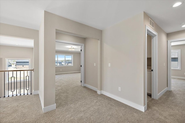 692 Westlake Ave, Oxford, MI 48371 - corridor featuring carpet floors, recessed lighting, baseboards, and visible vents