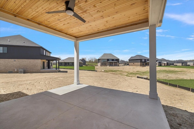 692 Westlake Ave, Oxford, MI 48371 - view of patio / terrace with a ceiling fan and a residential view