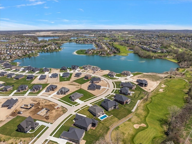 692 Westlake Ave, Oxford, MI 48371 - bird's eye view featuring a residential view, a water view, and golf course view