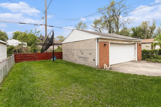 view of detached garage