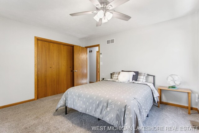 3087 38th St, Hamilton, MI 49419 - bedroom featuring visible vents, baseboards, and carpet floors